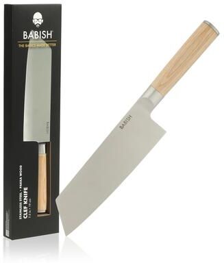 Babish High Carbon 1.4116 German Steel Full Tang 7.5-Inch Clef Knife Chef & Cleaver Hybrid for Chopping, Slicing & Prep