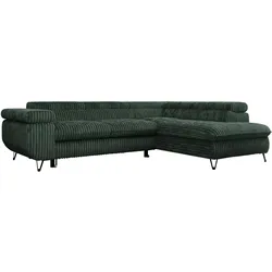 ECKSOFA PEDRO L Grün Cord - Rechts Seite