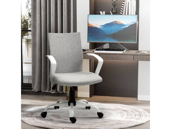 Vinsetto Chaise Bureau Pivotante Ergonomique Gris/Blanc