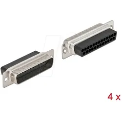 DELOCK 66710 - D-Sub 25 Pin Crimp Stecker, Metall, 4 Stück