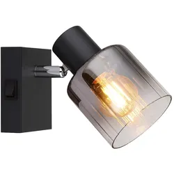 LED Wandleuchte Wandlampe Wohnzimmerlampe Schwenkbar Schwarz Metall L 13,5 cm