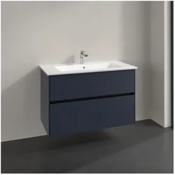 Villeroy und Boch Collaro Waschtischunterschrank C14500VQ 96,1x61x48cm, Waschbecken mittig, marine blue