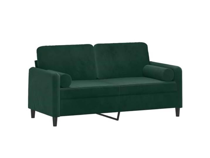 KTHLBRH 2-Sitzer-Sofa, Samt, dunkelgrün, 140 cm Modernes Design, Metallrahmen, abnehmbare Kissen, Schaumstoff, 2 Kissen im Lieferumfang enthalten