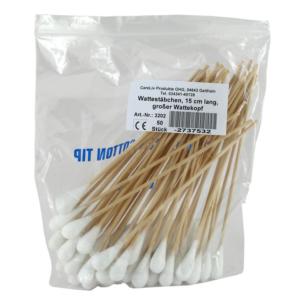 Careliv Produkte OHG Wattestäbchen mit Wattekopf 15 cm gross 02737532