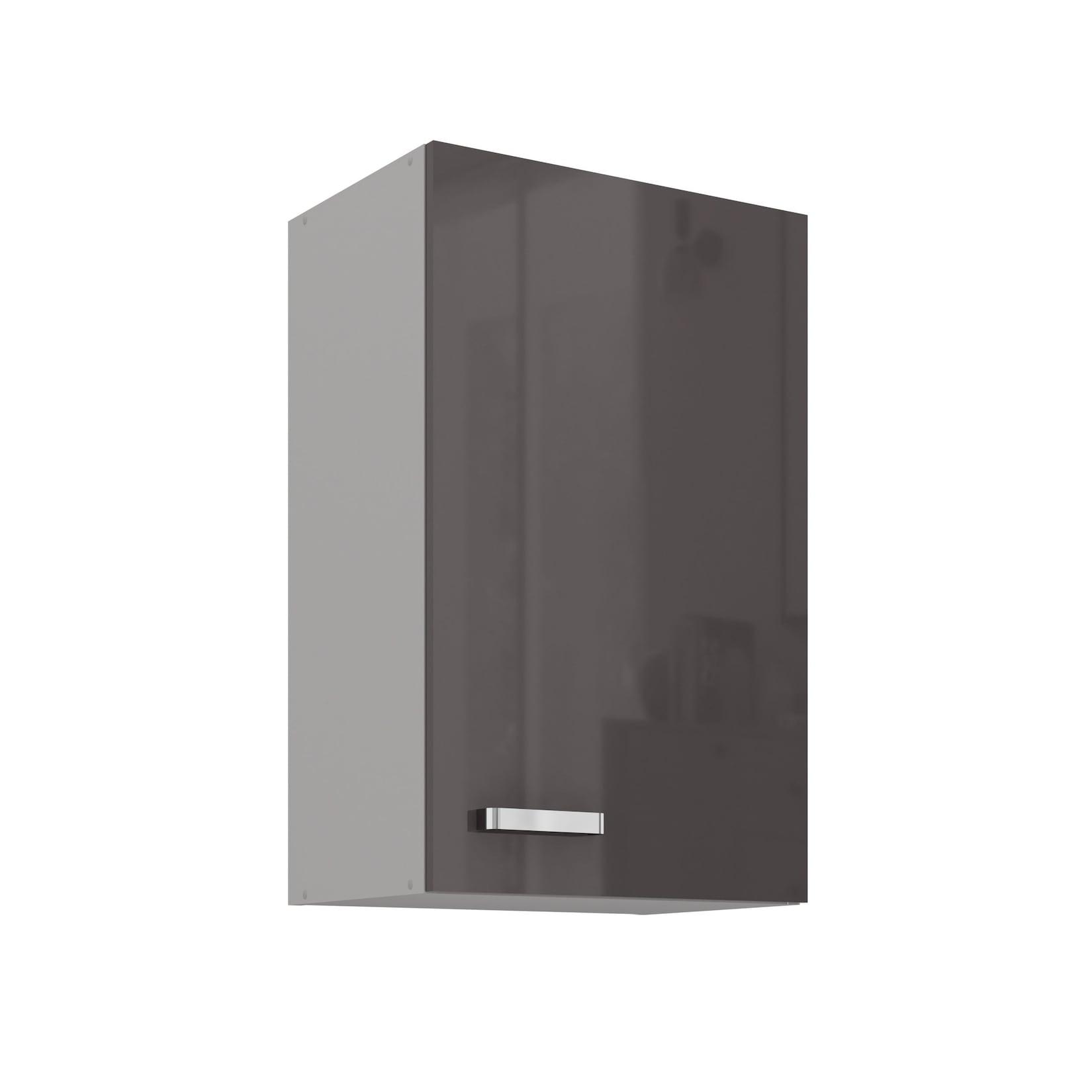 Küchen Hängeschrank 45 Hochglanz Grau Küchenzeile Küchenblock Küche Grey Bianca