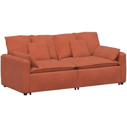 vidaXL Modulares Sofa mit Kissen Rot Orange