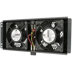 Extralink 2 Fans Roof Cooling Unit With Cable To Thermostat, Serverschrank Zubehör, Schwarz