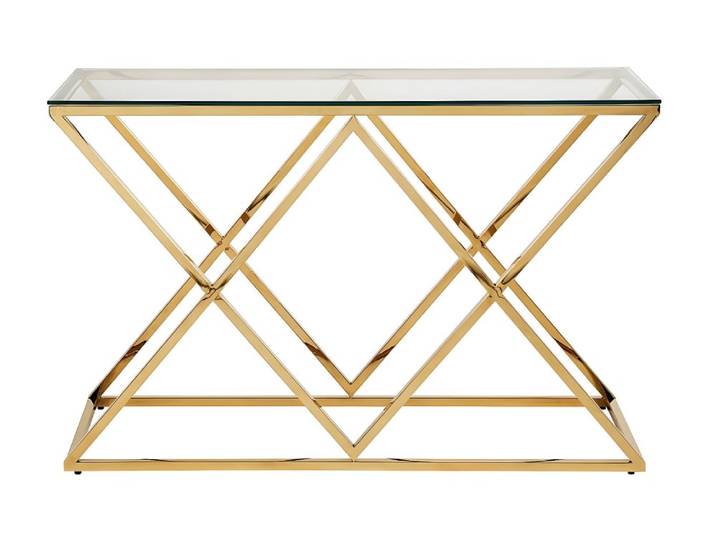 Table console verre trempé transparent