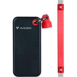 Verbatim Pocket SSD 1TB Schwarz/Rot Externe Solid-State-Drive, USB 3.2 Gen 2x1