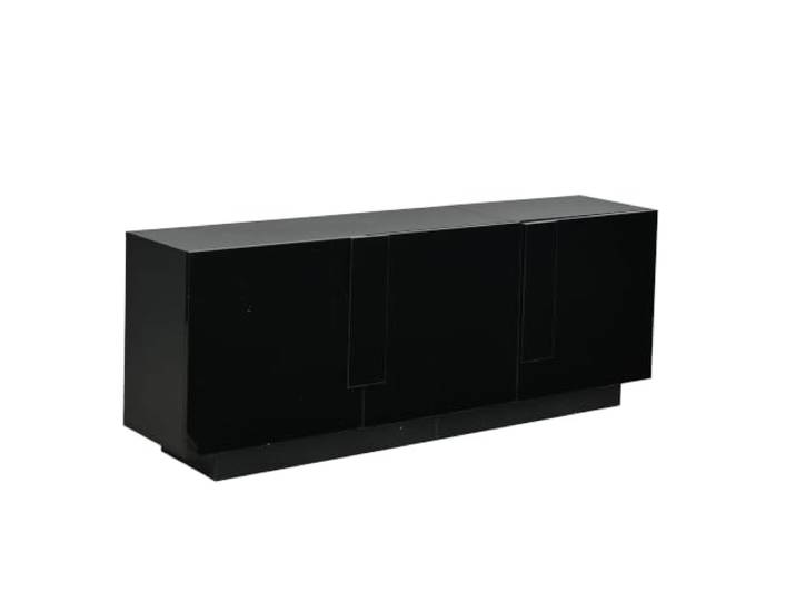 Sideboard 160x60x35cm Schwarz 3 Türen 6 Fächer Hochglanz-Oberfläche, PB-Platten, 3 Türen, 6 Fächer, verstellbare Trennwände, max. 40 kg Traglast