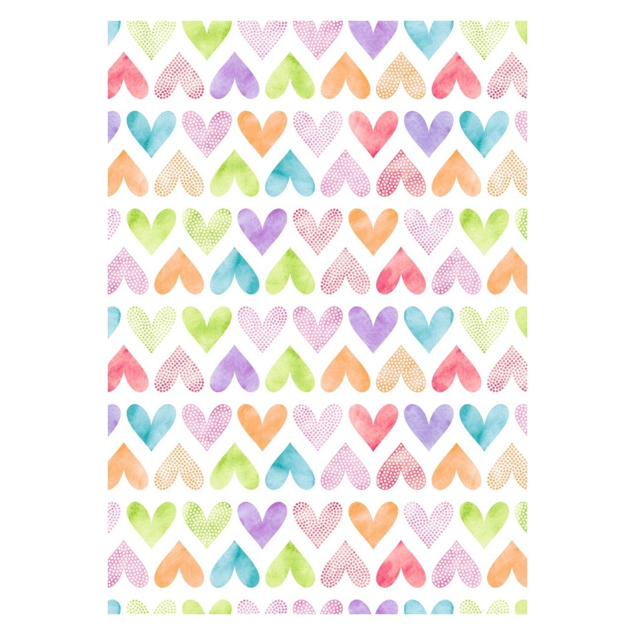 Idena Geschenkpapier Herzen mehrfarbig 70cmx2m (1x) (69094623)