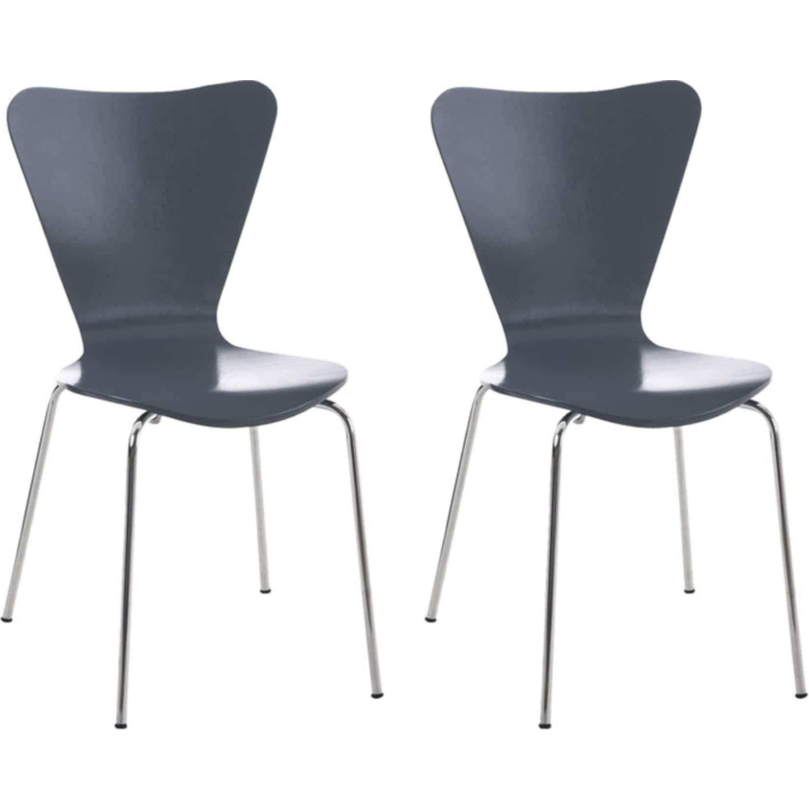 CLP 2er Set Besucherstuhl Calisto - Farbe: grau