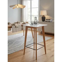 Stehtisch – Weiß, 60x110x60 cm, eckig, Holzoptik, skandinavisch
