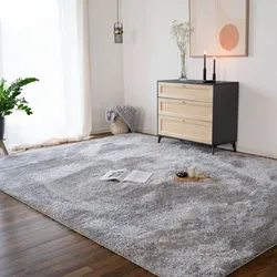 HOME DELUXE Hochflor Teppich SOFI - 200 x 140 cm Dunkelgrau
