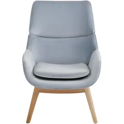 Sessel Felia ca. 71x92,5x79cm Samt Hellgrau