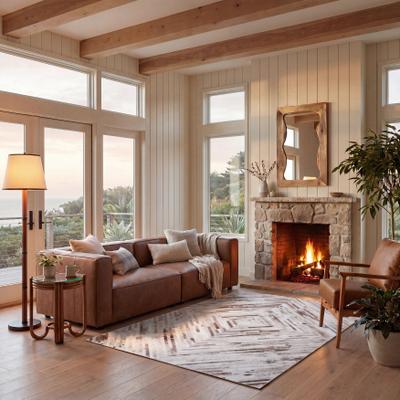 SAFAVIEH Faux Hide Machine Washable Slip Resistant Ferdous Modern Rustic Rug