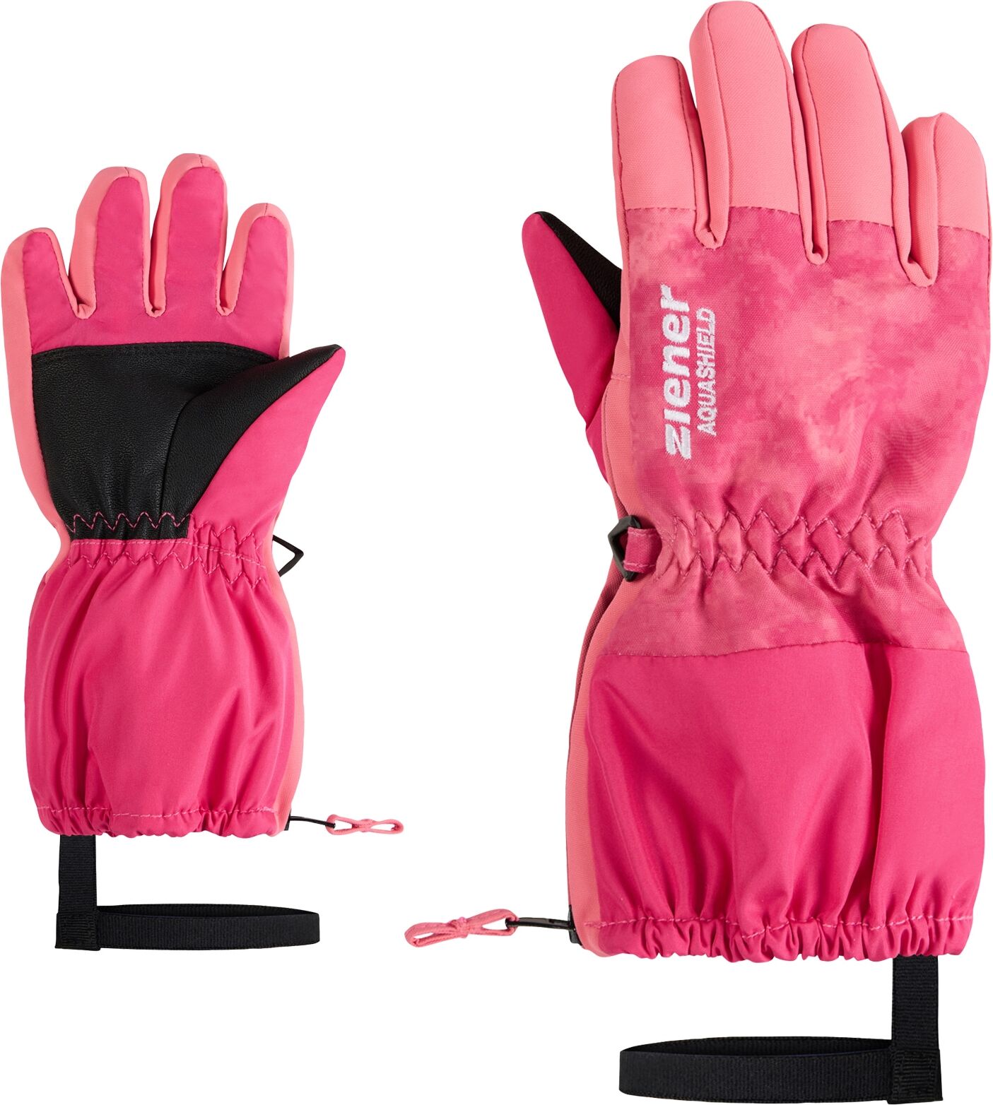 Skihandschuhe ZIENER "LEVIO-Z AS glove mini", Kinder, Gr. 2,5, tie dye pop pink, Polyester, Handschuhe Skihandschuhe tie dye pop pink 2,5