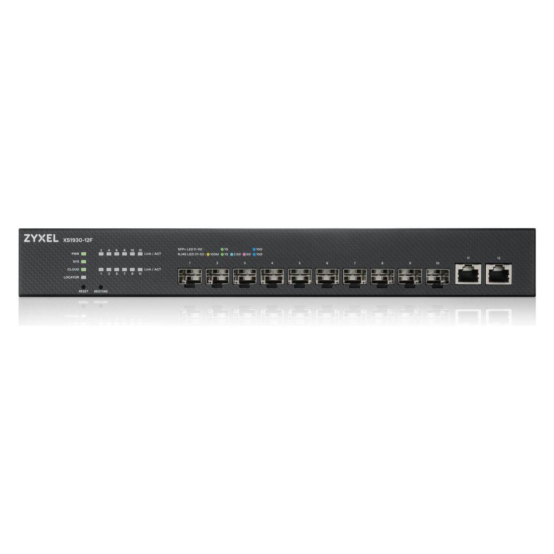 Zyxel 12-Port Smart Managed Switch,10x10G SFP+ 2x10GBit RJ45 (12 Ports) (XS1935-12F-ZZ0101F)