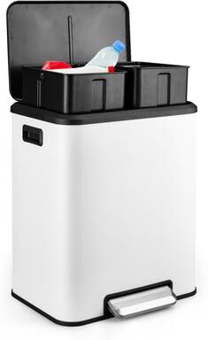 Garvee Stainless Steel Dual Trash Can, 2 x 4 Gal (2 x 15L)