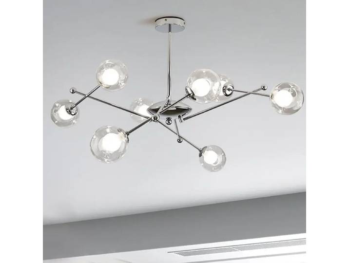 Bauhaus plafonnier magique haricot lumières pour salon argent Chrome suspension chambre salle à manger lustre en verre