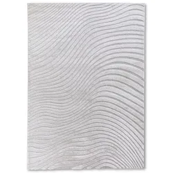 Design-Teppich Rippel 80 x 150 cm Mischgewebe Silber