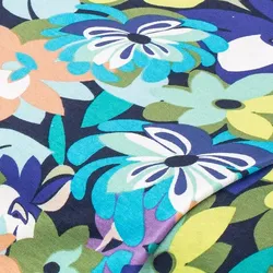 Viskose-Jersey "Blumen", lila/blau