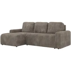 ECKSOFA NESSARO L Hellbraun Cord - Links Seite
