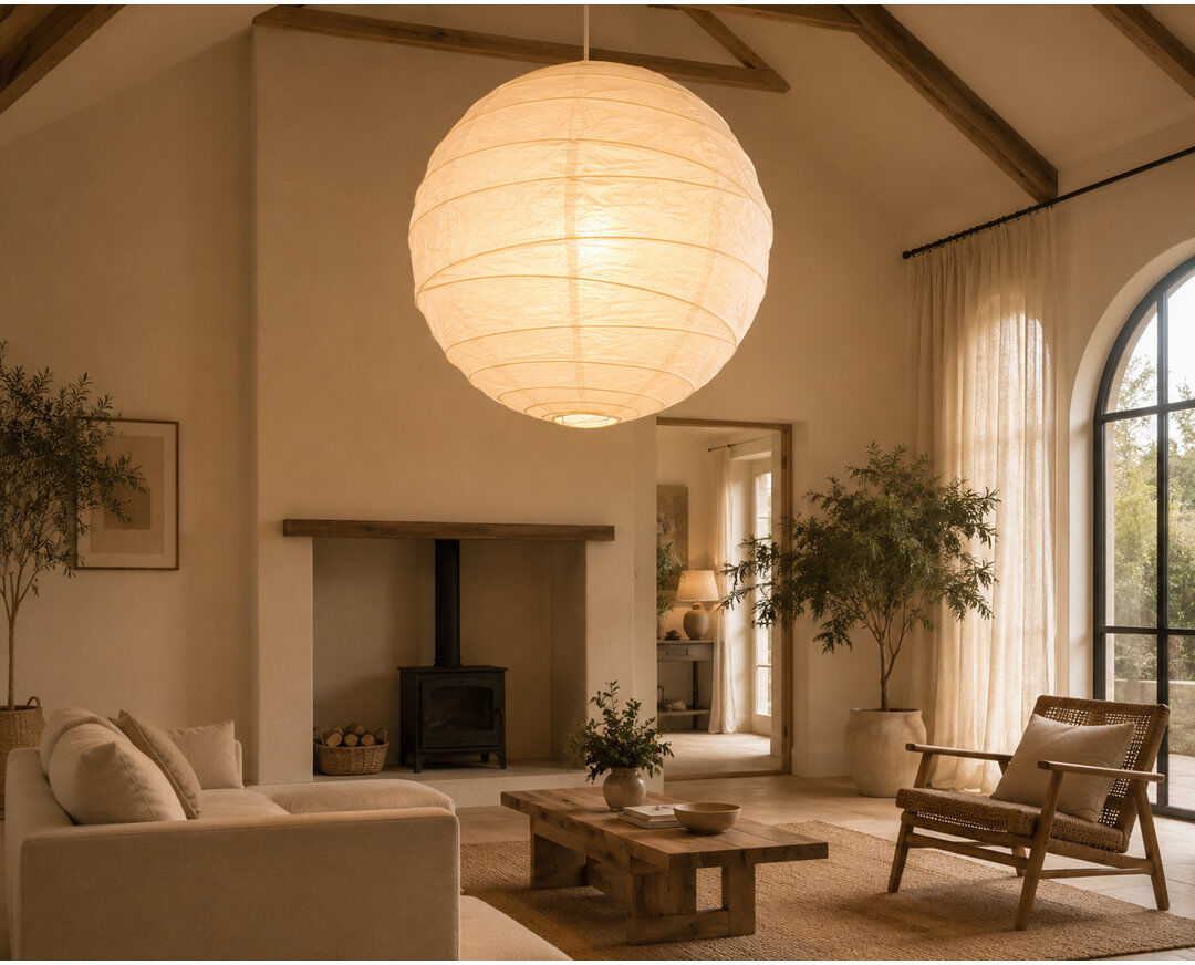 Wayfair Basics™ Irregular Paper Sphere Pendant Shade White 75 cm W