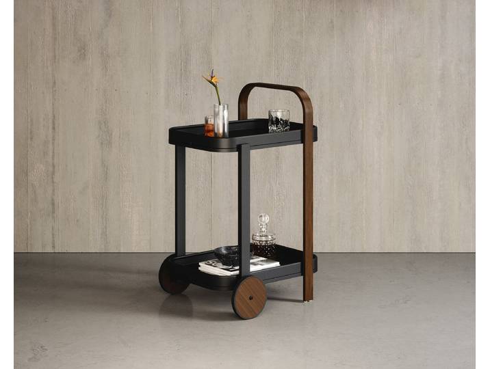 home24 Serveerwagen Bellwood 53 x 80 x 44cm zwart/zwart