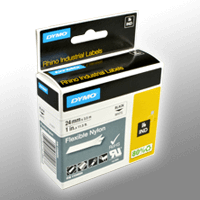 Dymo Label Band IND 1734524 schwarz auf weiß 24mm x 3,5m Nylon flexibel