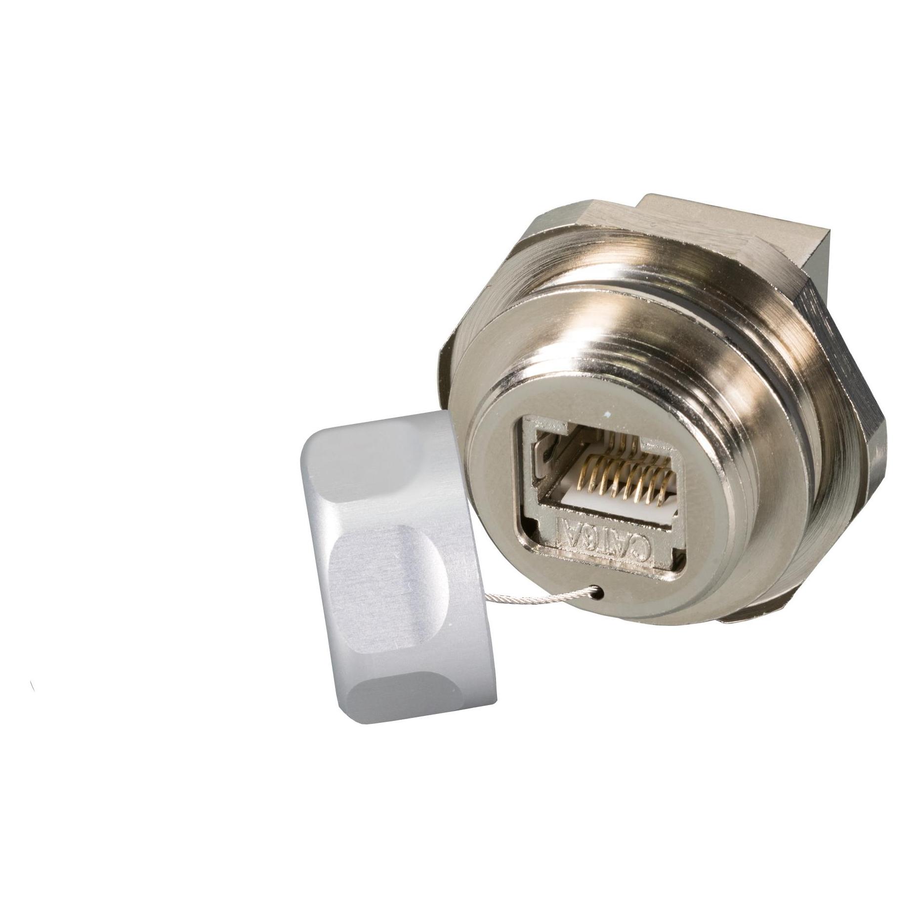 EFB Elektronik RJ45 Cat.6A IP67 Durchführungskupplung, Buchse / Buchse, Service Port (Netzwerk Kupplung) (IP67DFKRJ45FLHS)