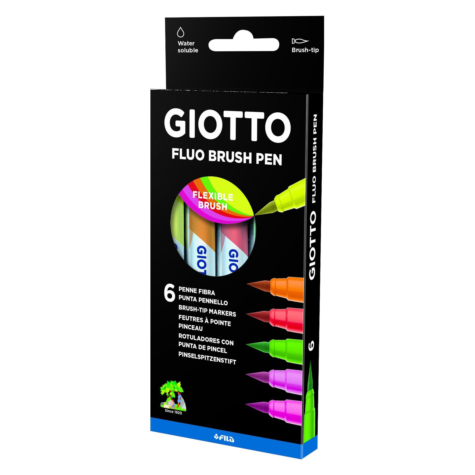 Giotto Fluo Brush Pen (6x) (GIOTTO)