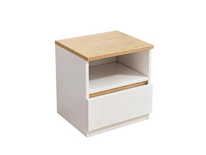 LIRHIQYGF Nachttisch, Nachttisch, Aufbewahrungsschublade, offenes Regal Minimalistischer Nachttisch mit Größen-/Farboptionen, offenem Regal, tiefen Schubladen, wasserabweisender Oberfläche und