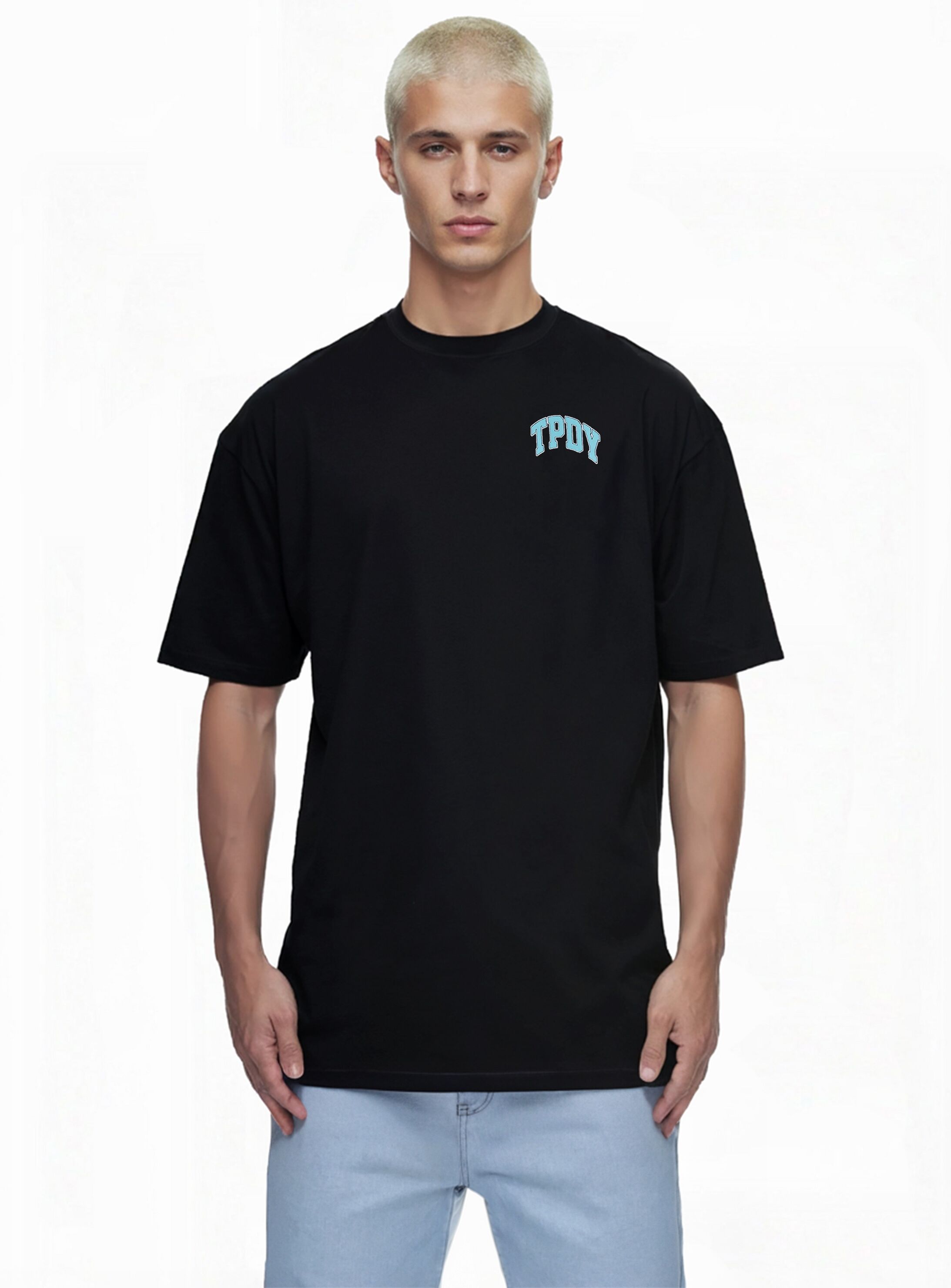 Oversize-Shirt TRUEPRODIGY "Arin Logo Print Oversized Rundhals", Herren, Gr. L, schwarz, Obermaterial: 100% Baumwolle CO., Rundhals, Shirts Oversize-Shirt