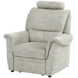 meinSofa Sessel mit Hocker als Auszug Chris ¦ grau ¦ Maße (cm): B: 102 H: 96 T: 92.0