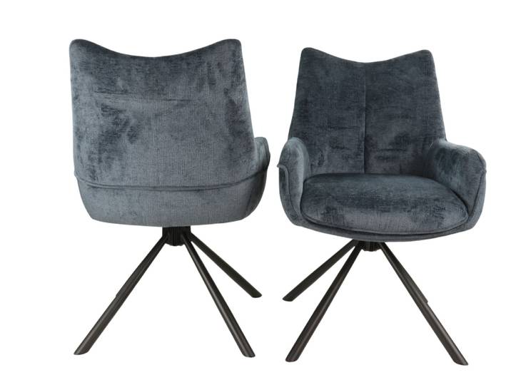 Paire de Fauteuil tournant 180 KALI bleu