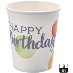 Trinkbecher-Set HAPPY BIRTHDAY (BHT 7x8,50x7 cm) - BHT 7x8,50x7 cm