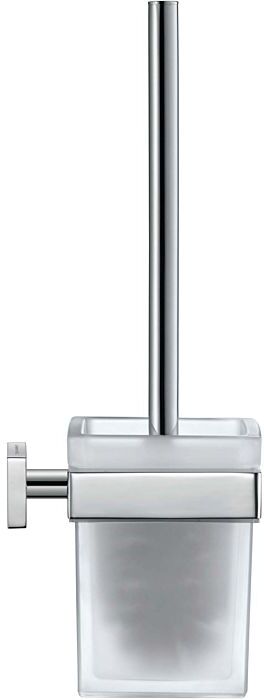 Duravit WC-Bürstengarnitur Karree 0099571000 für Wandmontage, Glas matt, Halter chrom