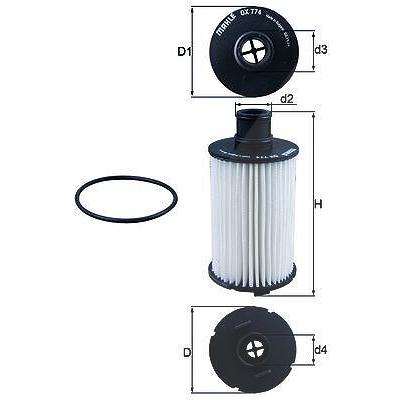 Mahle Ölfilter [Hersteller-Nr. OX774D] für Jaguar, Land Rover