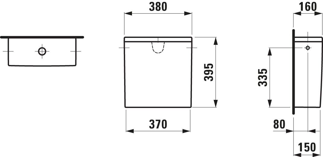 LAUFEN Spülkasten KARTELL 160x380x395 H8293327579721