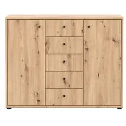 FORTE Kommode Faik Holzoptik Braun Eiche