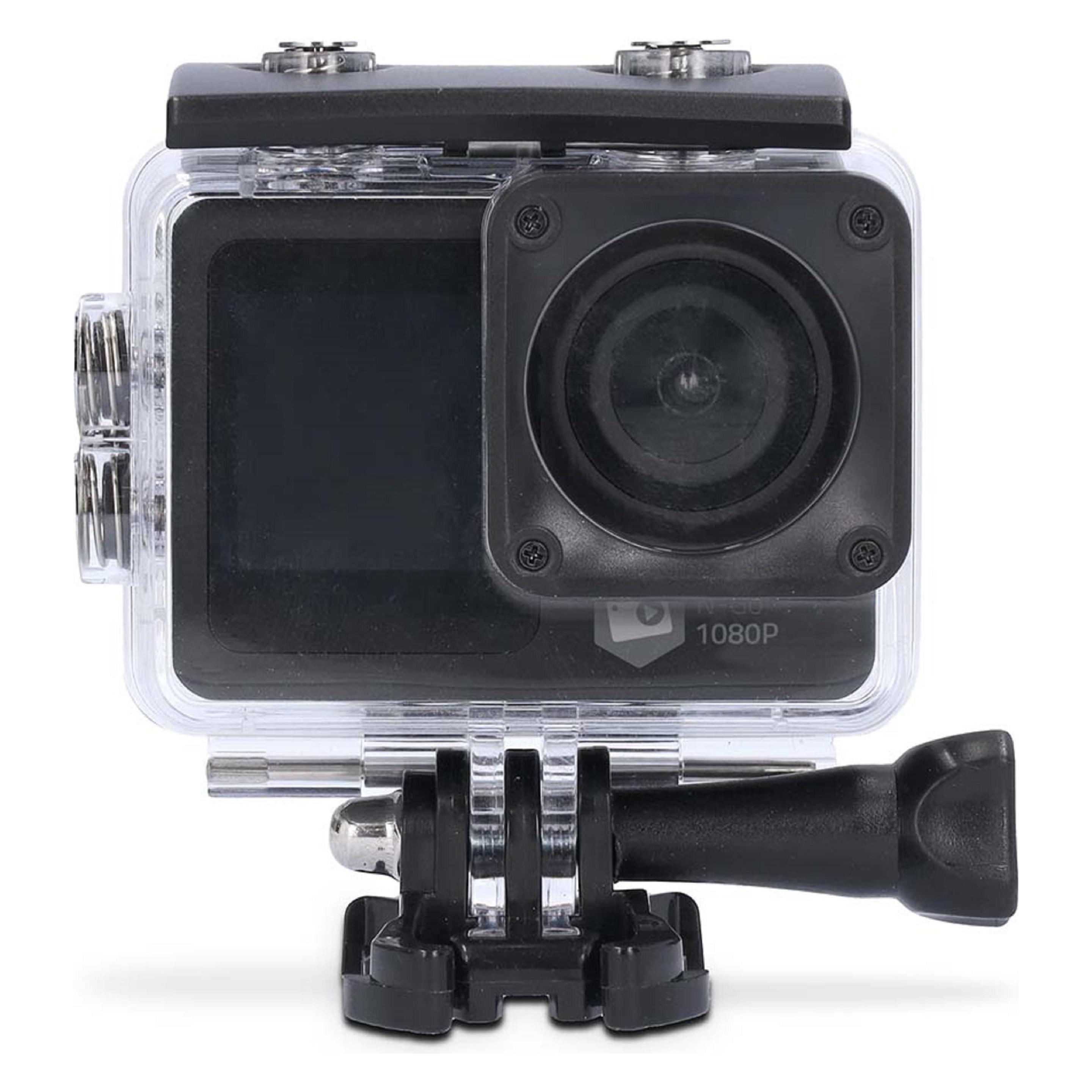 Nedis Action Cam | Dualer Bildschirm | 1080p@30fps | 12 MPixel | Wasserdicht bis: 30.0 m | 70 min | (30p, WLAN) (ACAM31BK)