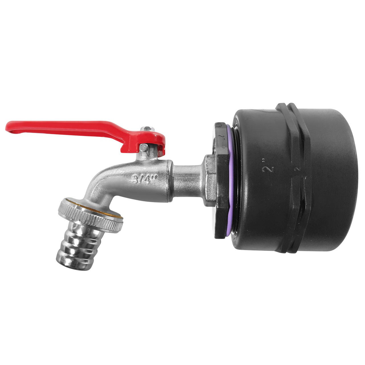 REKUBIK IBC Adapter BSP 2" - 3/4" Kugelhahn Profi Auslaufventil