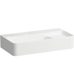 Laufen Waschtisch kompakt VAL 310x600x155, weiß matt, mit Überlauf, semi-trockenem Bereich rechts