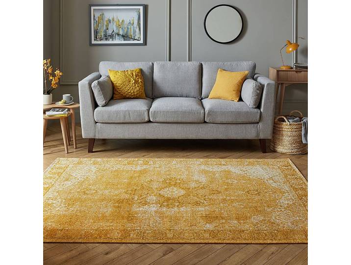 Kurzflorteppich Antique Traditional Gold/Gold 200 x 290cm Baumwollstoff/Mischgewebe
