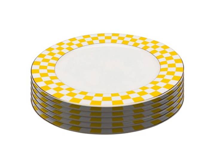 Harlequin borden 27cm geel set van 6 Kare Design