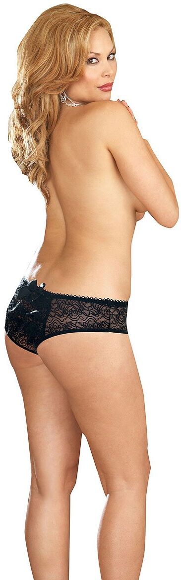 Dreamgirl Panty noir avec Noeud