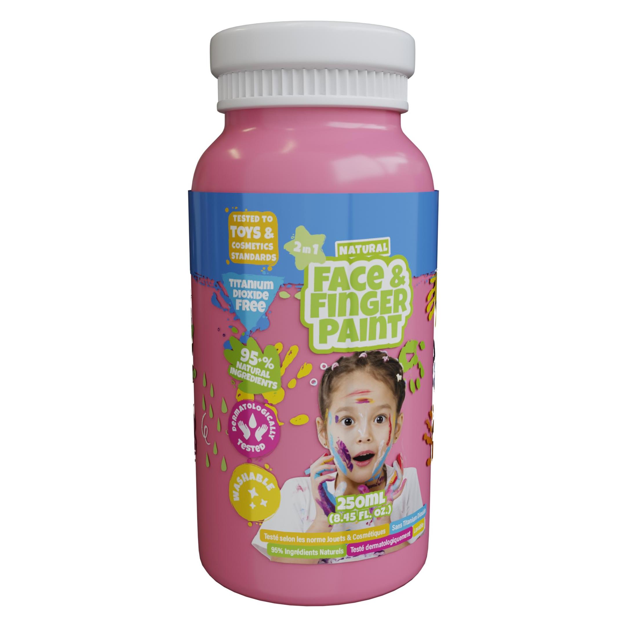 Boti Flasche mit natürlicher Gesichts- und Fingerfarbe - Rosa, 250 ml (250 ml) (38589)