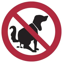 Verbotsschild, Hier kein Hundeklo - praxisbewährt - 200 mm Folie selbstklebend