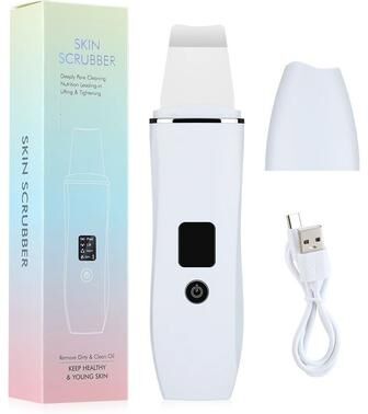 Uplift Essentials Elite Ultrasonic Facial Skin Scrubber & Pore Cleaner scrubber White